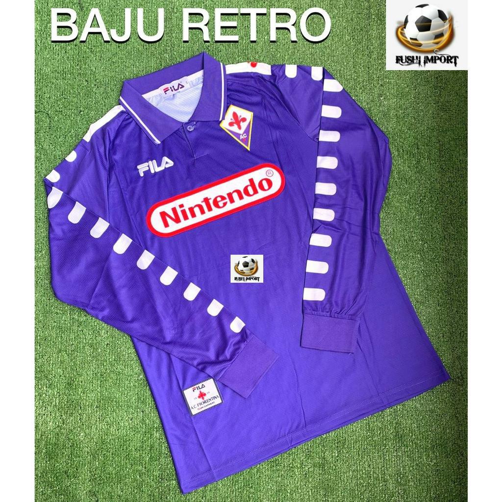 RETRO | Jersey Baju Bola Fiorentina Home Nintendo 1998 1999 Lengan Panjang Long Sleeve Grade Ori