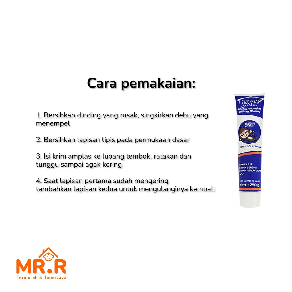 Dempul Tembok Krim Penambal Dinding Wall Repair Pasta Dempul Cream Penutup Dinding Waterproof 3 in 1