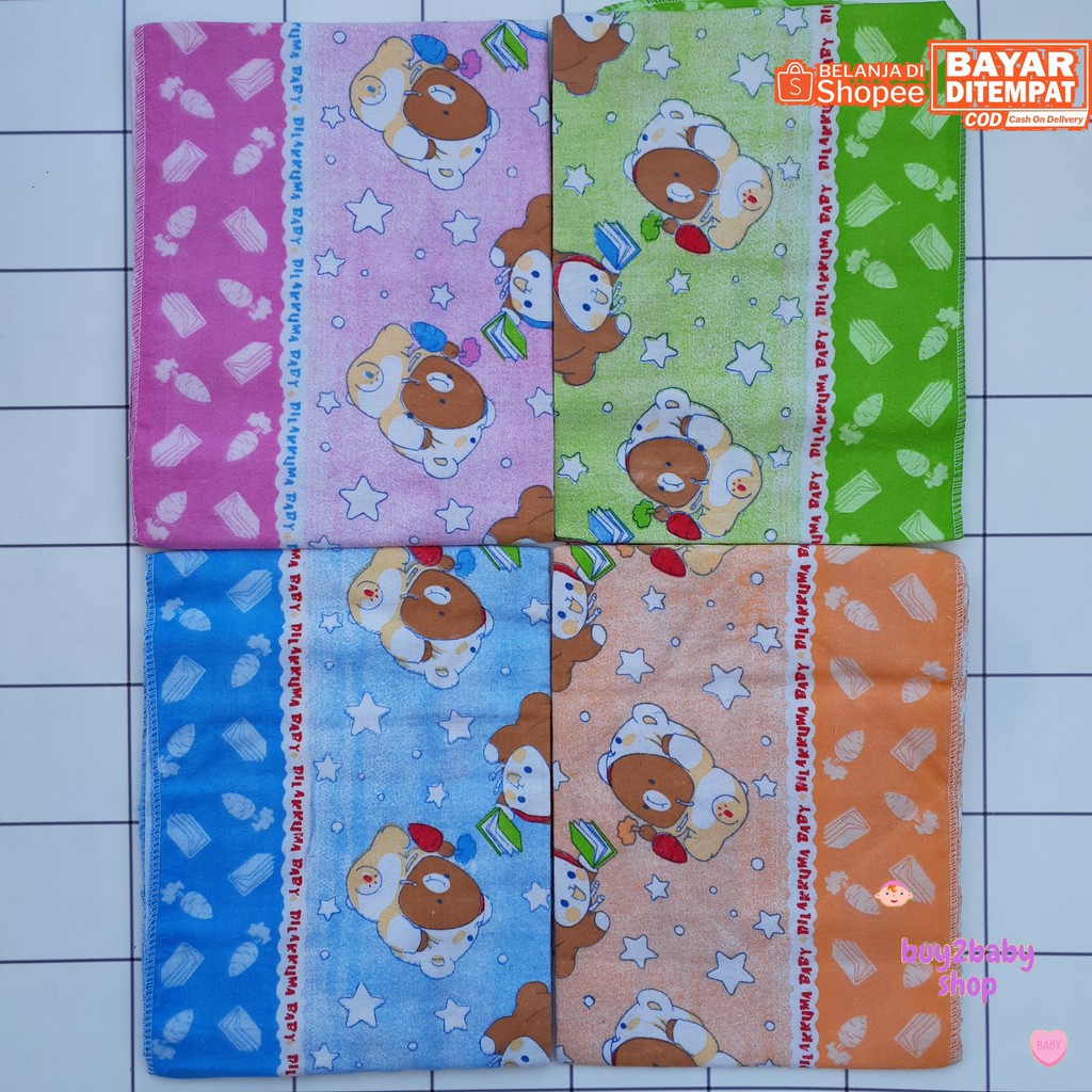 Bedong bayi NIA full print warna motif hemat murah berkualitas 110 x 90 cm isi 3-6 PCS