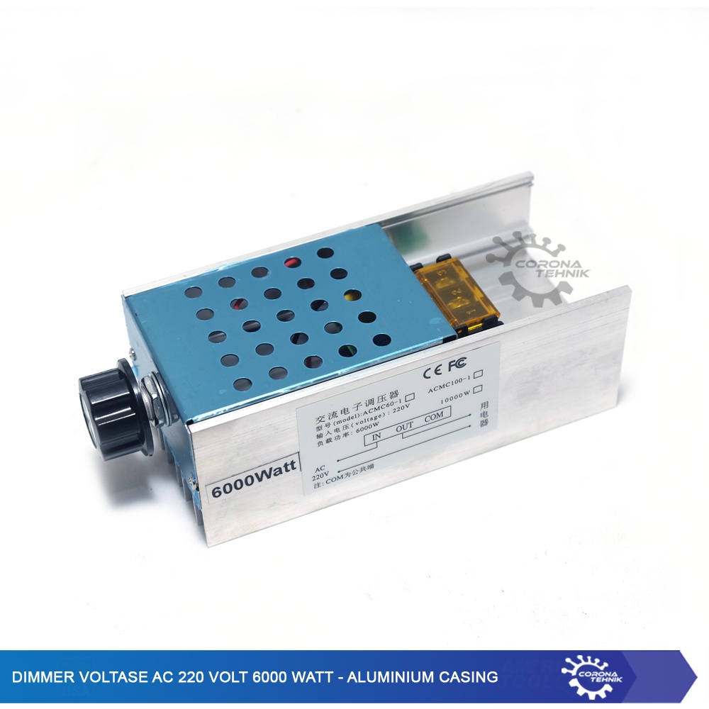 Aluminium Casing - Dimmer Voltase AC 220 Volt 6000 Watt