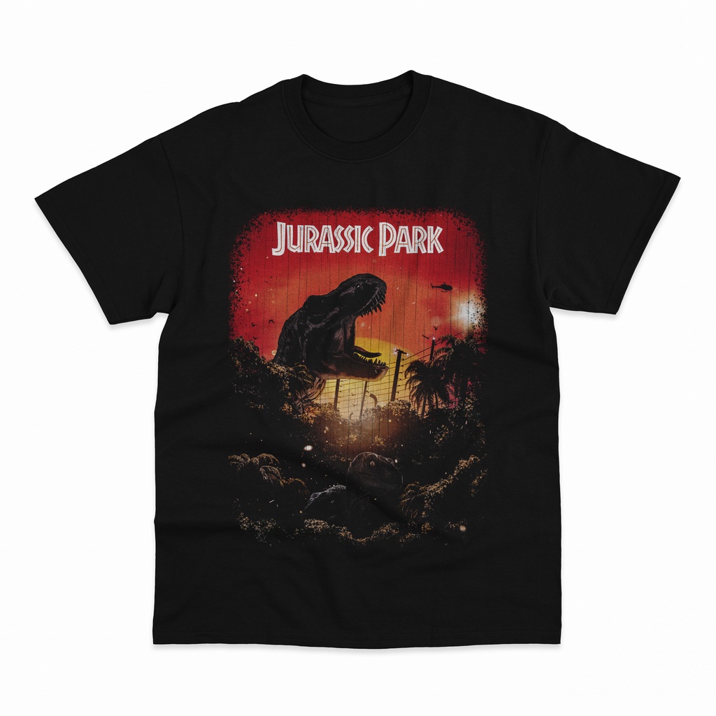 Kaos Jurassic Park Vintage Sunset T-rex Raptor