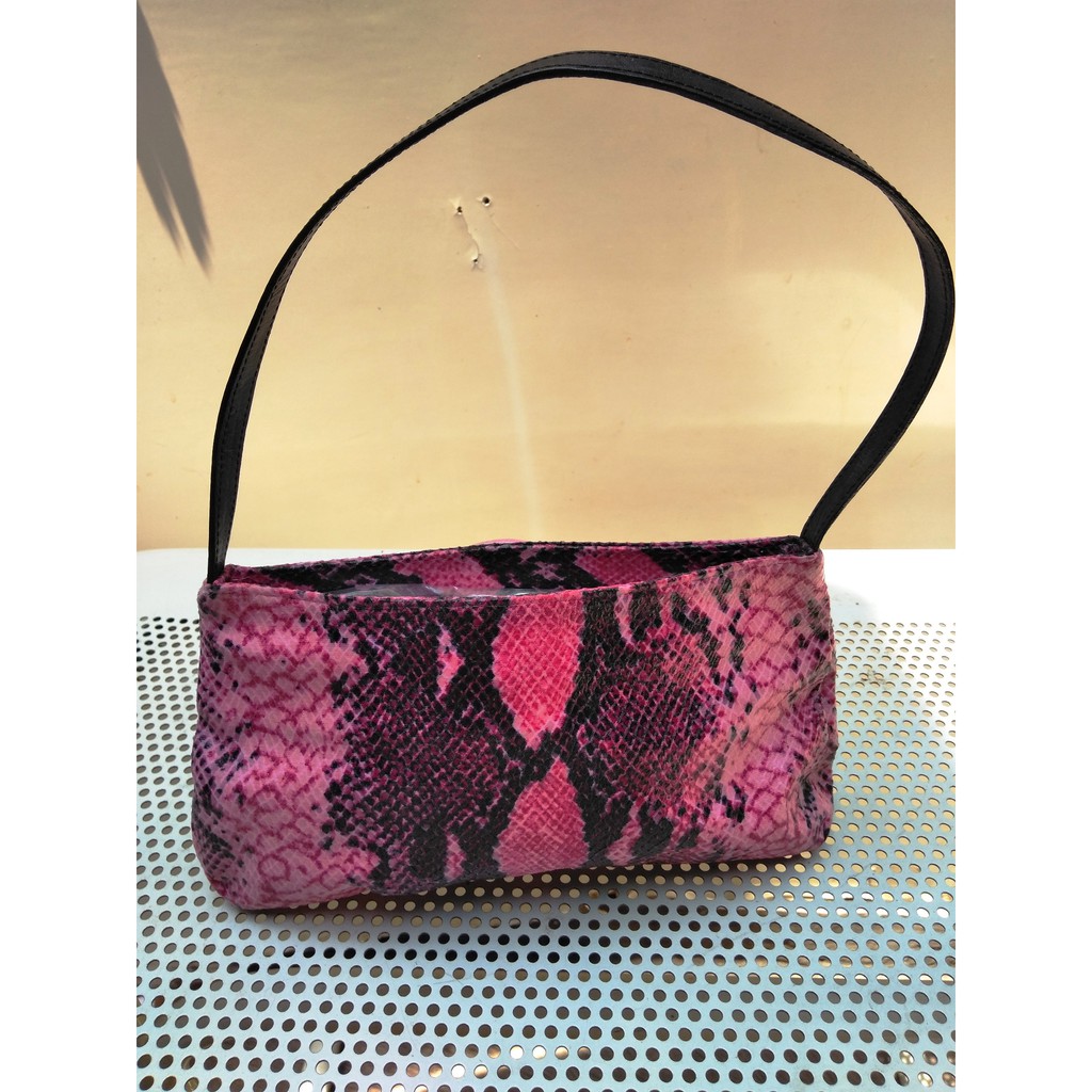 Tas Tangan Kulit Ular Imitasi Merah