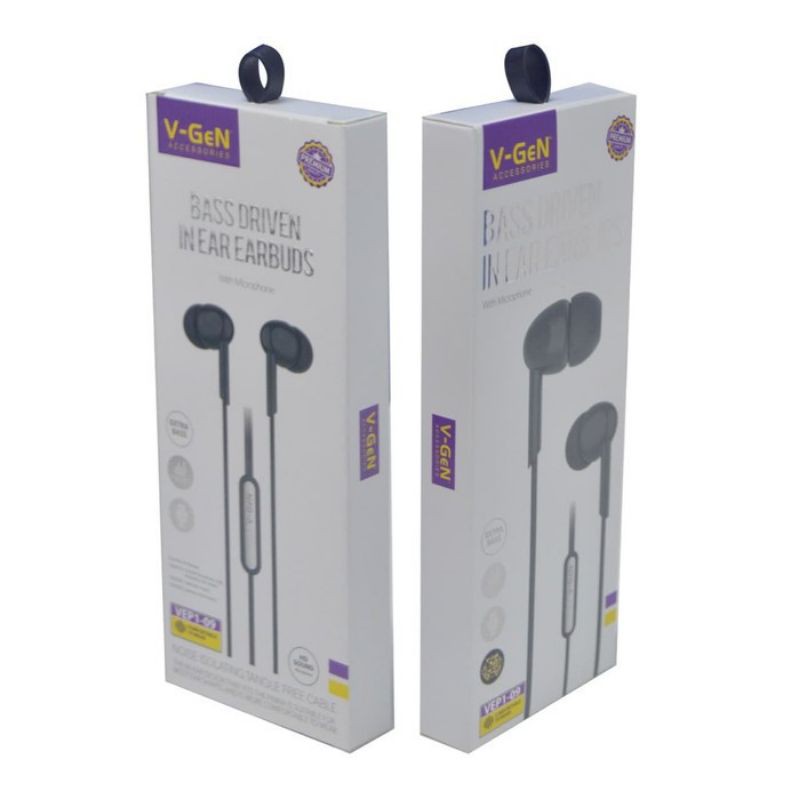 Handsfree extra bass earphone buds original Headset bass V-GEN [VP-09]