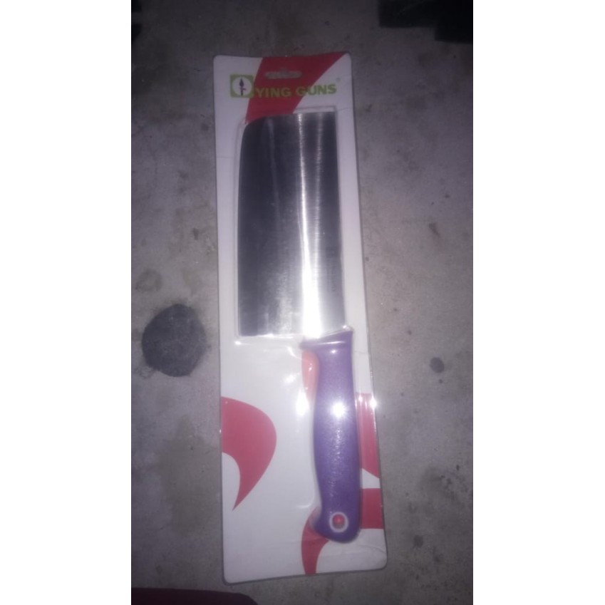 GOLOK YING GUNS GAGANG PLASTIK WARNA / PISAU DAGING TAJAM MERK YING GUNS