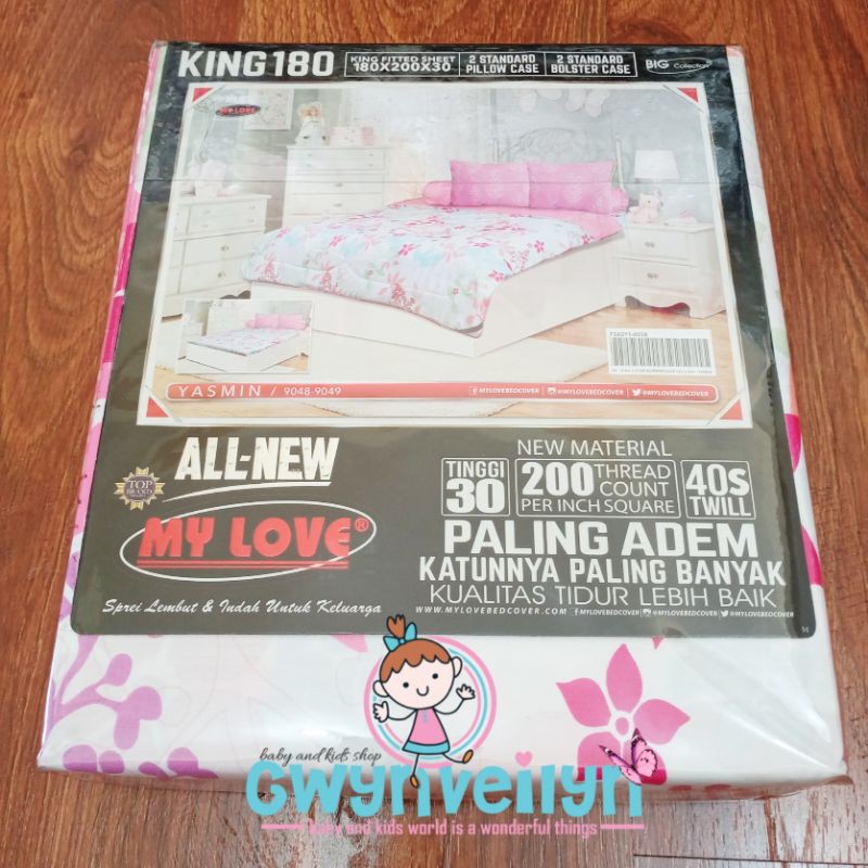 Gwynveilyn_shop - My Love Sprei 180 x 200 Tinggi 30 CM
