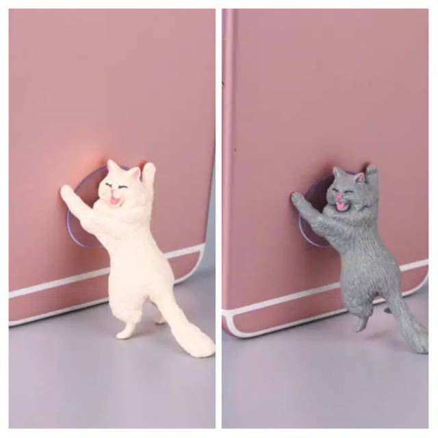 Ready Makassar Stand HP Miniatur Kucing / Cat Holder Phone