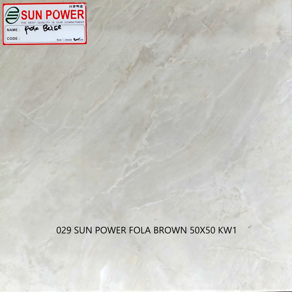 Keramik Lantai (Glossy)/ SUN POWER FOLA BROWN 50X50 KW1/ 029