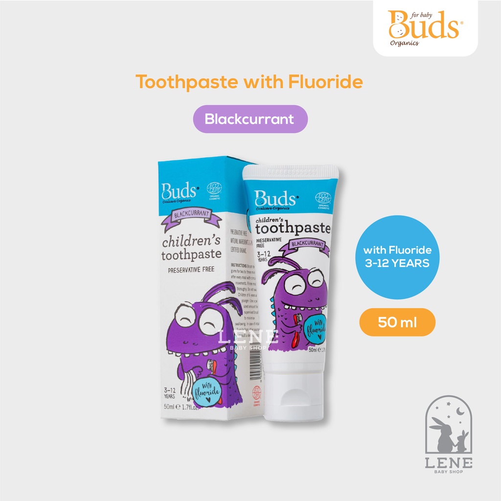 Buds Organics Toothpaste With Fluoride (3-12y) 50ml