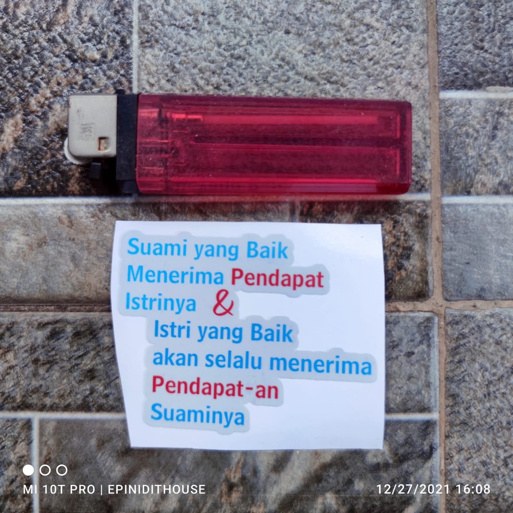 Stiker Vinyl Suami Baik Istri Pendapatan Kata Lucu Nyleneh Humor Motor