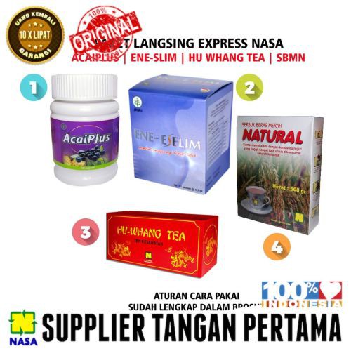 Paket  Pelangsing Express Nasa - Penurun Berat Badan  Acai Plus / Ene-slim / Hu Whang tea / SBMN