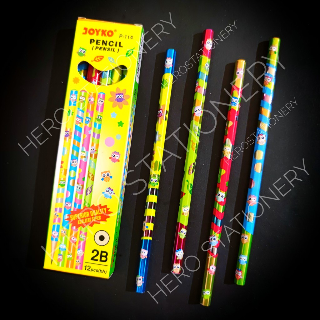 

Joyko pencil pensil 2B joyko motif metalik ceria P-114 . 12 unit