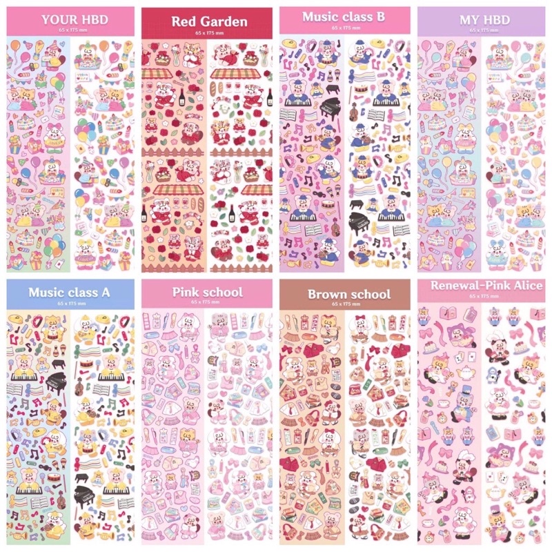 

nedear cat bear rabbit stiker/ stiker korea lucu/ stiker deco photocard toploader binder korea kpop