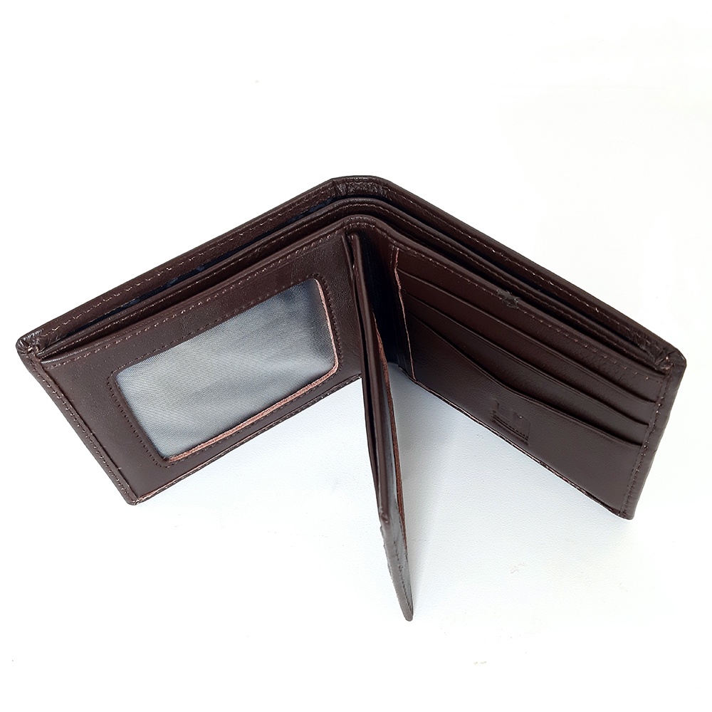 Dompet Pria Kulit Asli Lipat Branded Hitam Coklat