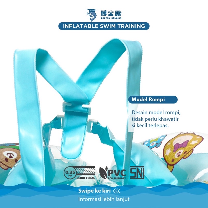 [FREE Pompa] DOCTOR DOLPHIN Premium Baby SWIMTRAINER Swim Trainer Pelampung Bayi Toddler Swimming SNI