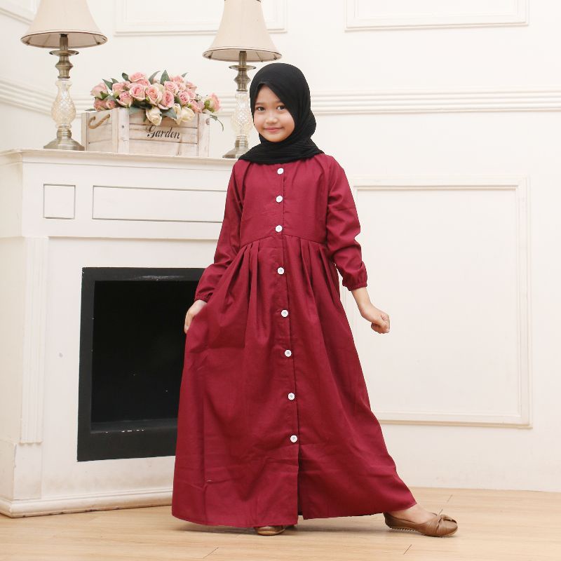 GAMIS ANAK GAMIS ANAK TANGGUNG GAMIS ANAK PEREMPUAN TERBARU FULL KANCING UMUR 7-8-9-10-11-12 TAHUN