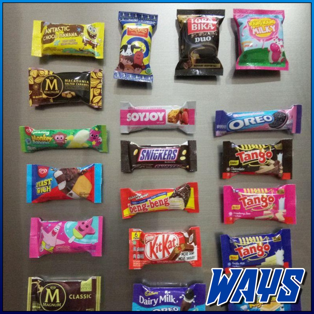 G010 | Magnet Kulkas Snack 3D / Tempelan Hiasan Lemari Es Kulkas Miniatur Souvenir Jajanan Makanan