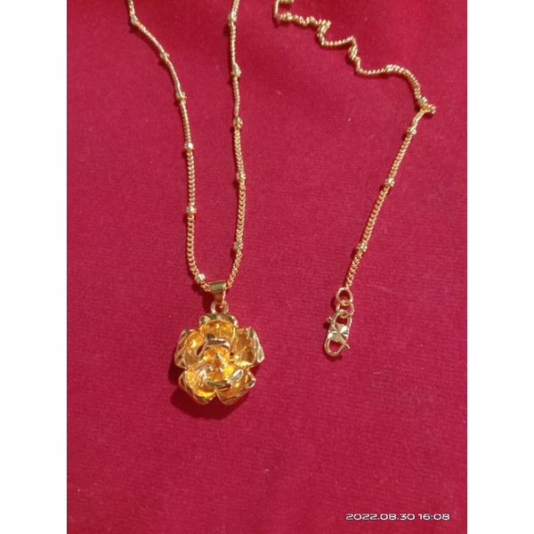 kalung rantai pentul melati lapis emas 24k