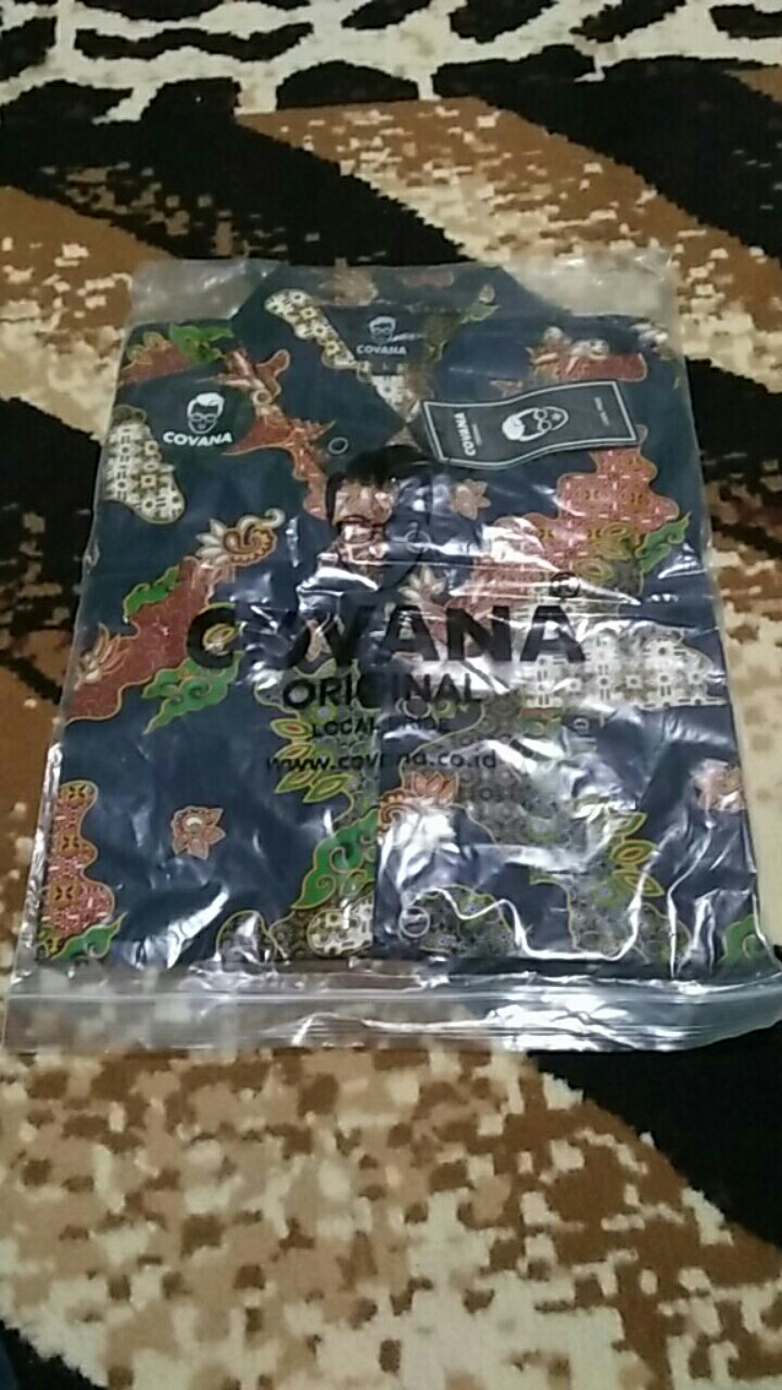 Promo Kemeja Batik Pria Lengan Pendek Distro Casual Oroginal Covana Bahan Katun Bagus