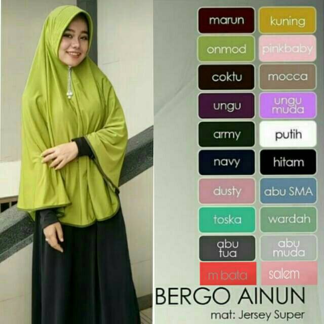 Jilbab Jumbo Pad Busa Tebal Bahan Kaos jersey Kode Ainun