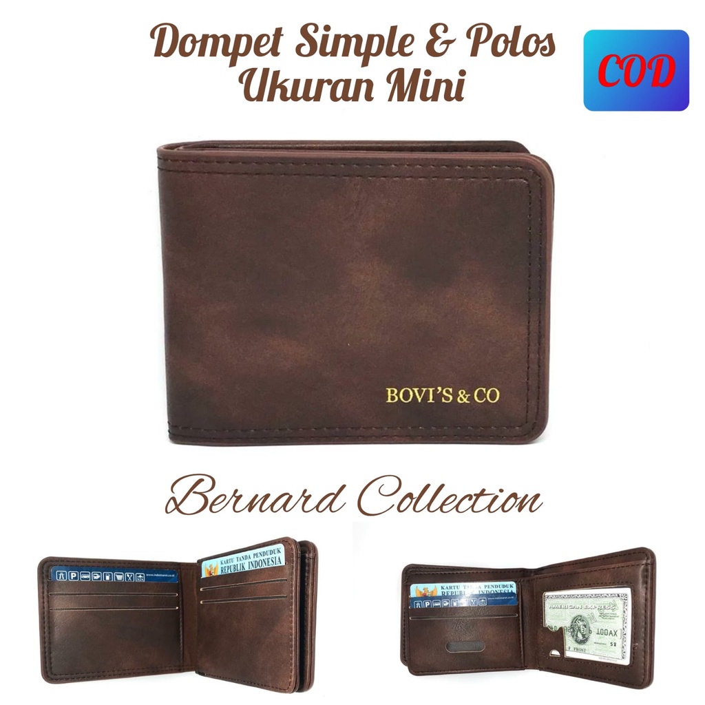 Dompet Pria Dompet Laki2 Dompet Simple dan Polos Bahan Lipat Berdiri PU Leather