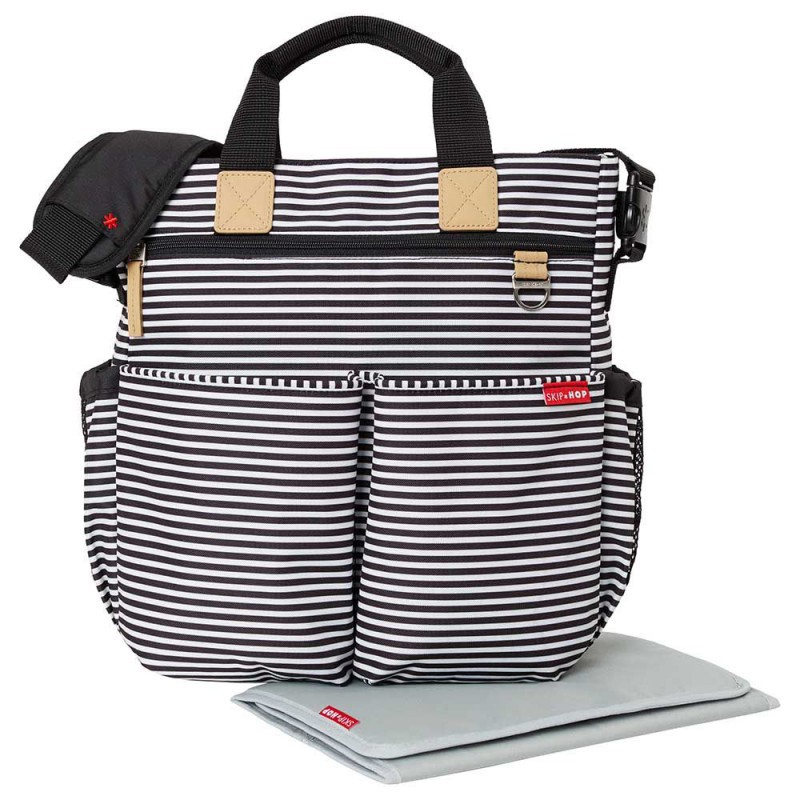 Skip Hop Duo Signature Diaper Bag - Black And White Stripe