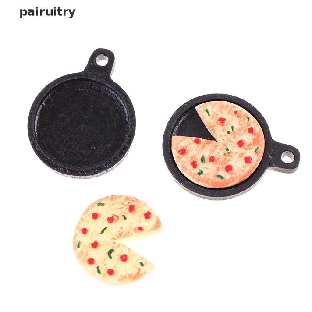 1 Set Miniatur Piring Pizza Buah Bahan Resin Untuk Rumah Boneka