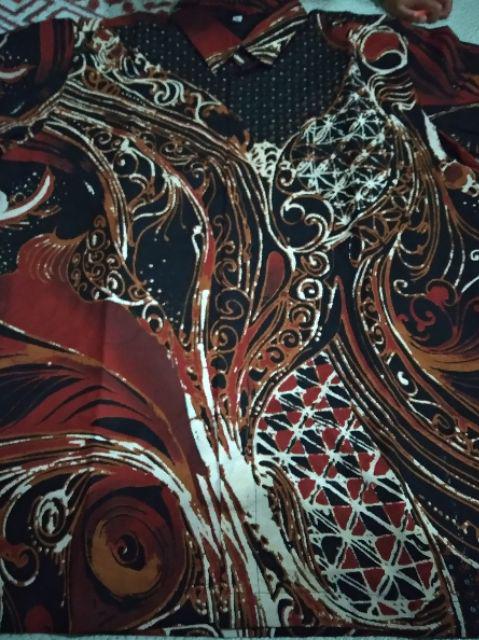 Batik Solo Halus Kemeja Batik Solo Lengan Panjang Abstrak Pelangi/milo