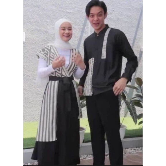 READY couple tenun lurik dress - Baju tenun couple - baju tenun prewedding - baju tenun - dress tenun - kemeja panjang - couple tenun dress lurik hitam - READY STOCK Naomi Midiidress Grey