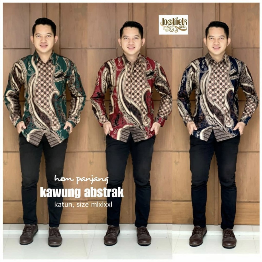 Tunik Serut Kawung Abstrak Batik Sarimbit Modern Tunik Midi Muslim Couple Kantor Kerja Kondangan