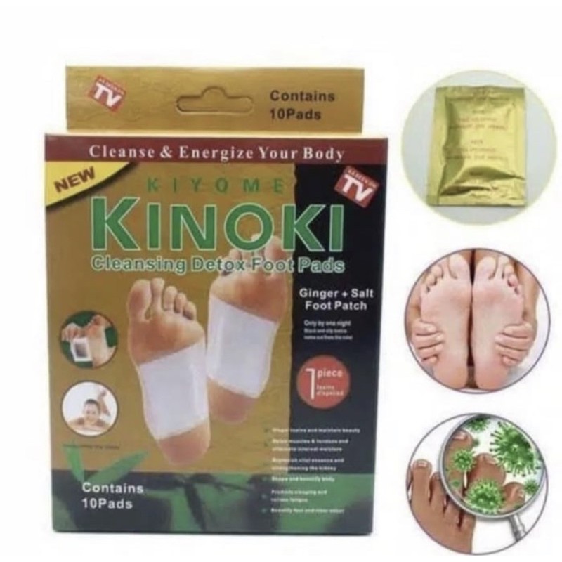 (1 Box isi 10pcs) Kinoki Gold Detox Food Pads - Koyo Kaki Kinoki Gold - Kinoki Detox kaki