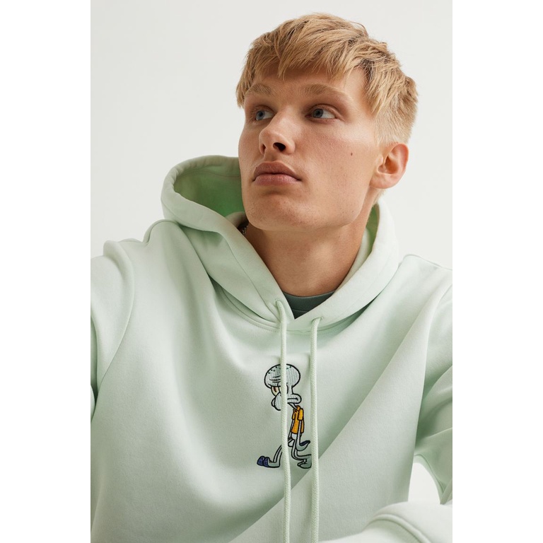 Hoodie h&amp;m let it bloom hoodie squidward h&amp;m hijau mint hoodie hijau mint