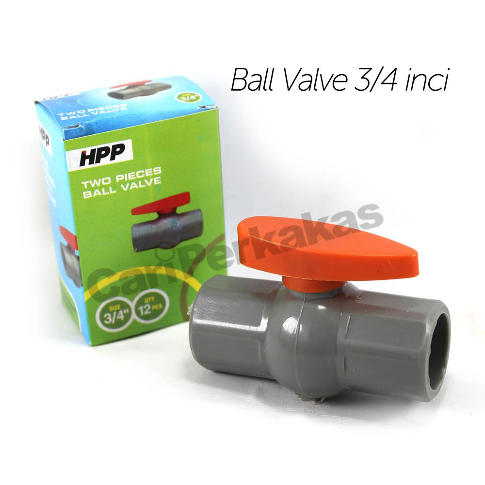 Ball Valve PVC 3/4 inci - Stop Keran Plastik - Stop Kran PVC - Keran Air Plastik Engkol