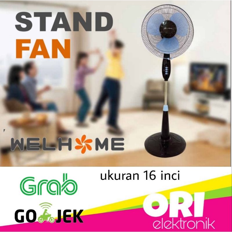 Jual WELHOME STAND FAN/ KIPAS ANGIN BERDIRI 16 INCH WH1681 Shopee