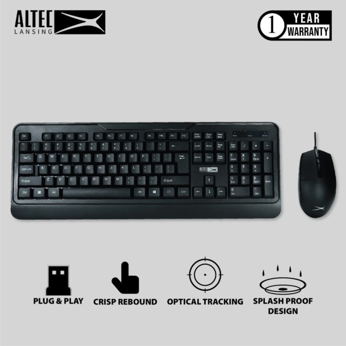 Altec Lansing Bundle  Keyboard + Mouse Wired ALBC6331