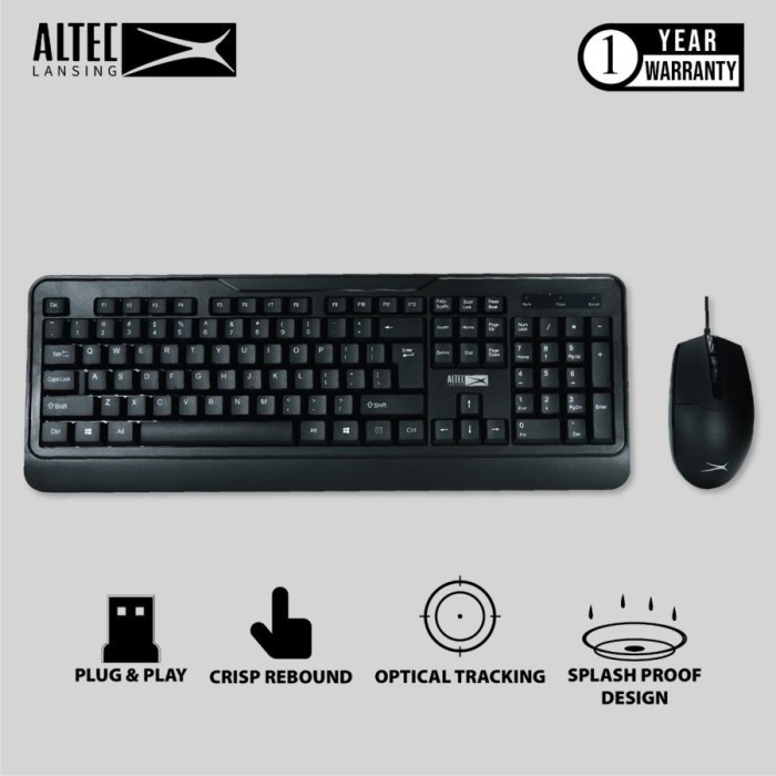 Altec Lansing Paket  Keyboard + Mouse Wired ALBC6331