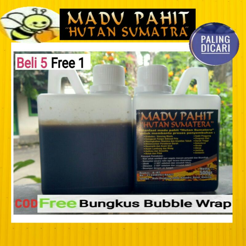 

(Best Seller) BEli 5 dapat 6/ Madu hitam pahit hutan Sumatra/ Madu hitam Pahit 500gr/ Madu pahit