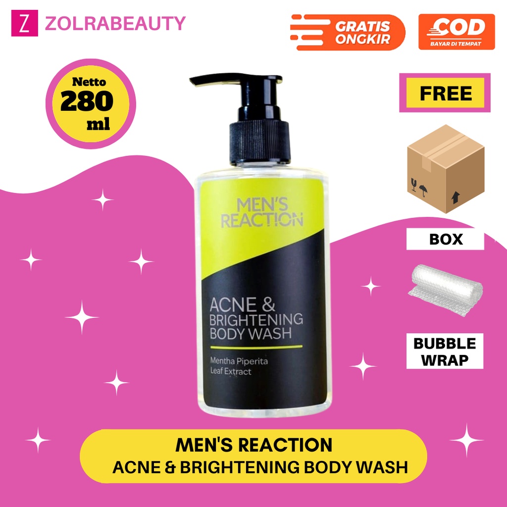 Jual Mens Reaction Body Wash Acne & Skin Brightening Official Sabun