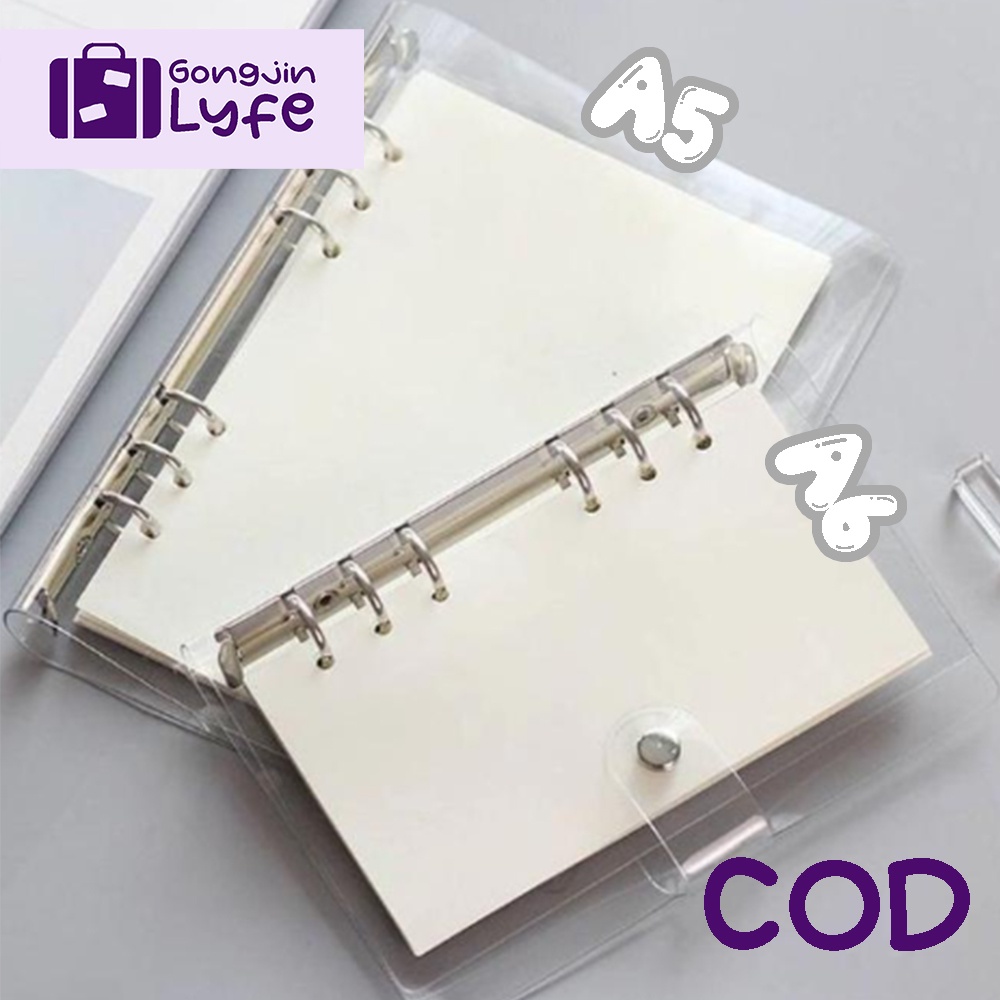 

[Gongjin] [A5 A6 6 Holes] Notebook Cover Clear Binder Bening Transparan A5 A6 / 6 Ring Lubang Holes / isi dot grid