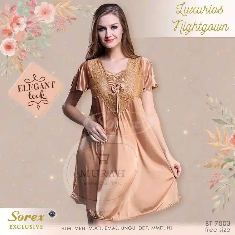 Baju Tidur Wanita Satin Sorex Exclusive BT 7003 Original | Lingerie Exclusive Sorex
