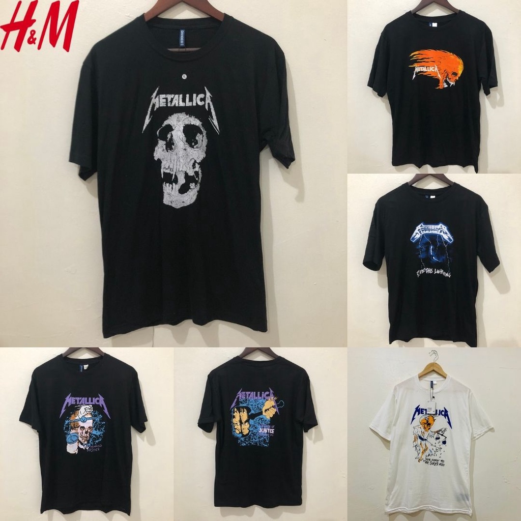 H&amp;M Tee Metallica / Baju Kaos HnM Original Pria Wanita