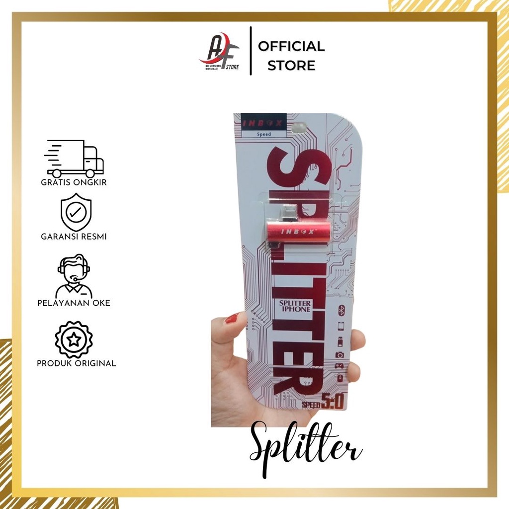 Splitter Inbox Female + Jack 3,5mm to Male Adapter Audio 2 in 1 Dual Ios Lightning Output