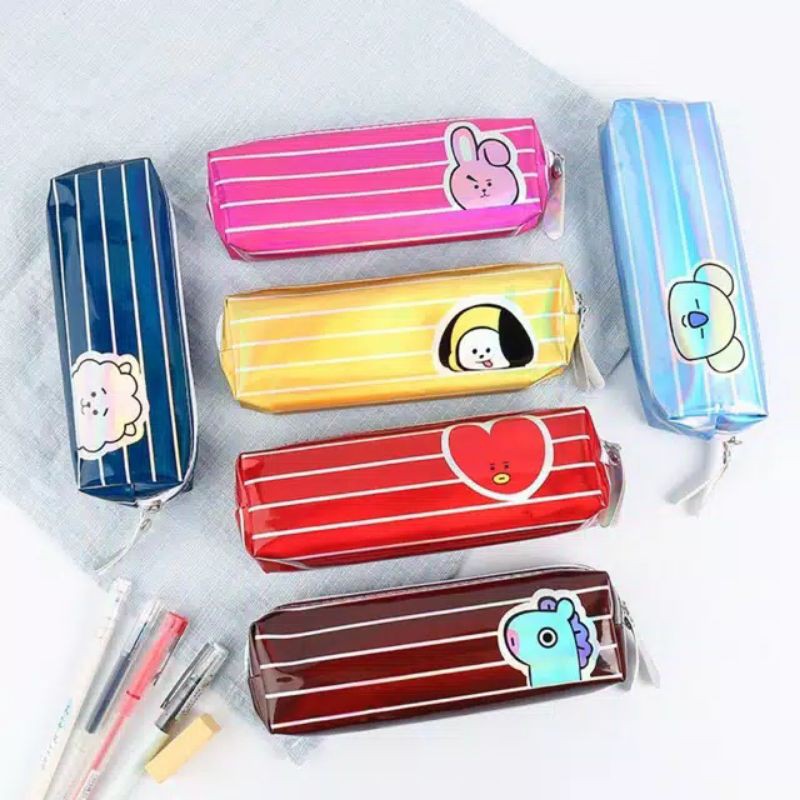 

Tempat Pensil BT21 Hologram Pencil Case Chimmy Shooky Van Rj Koya Mang Tata Cooky Kpop Bts