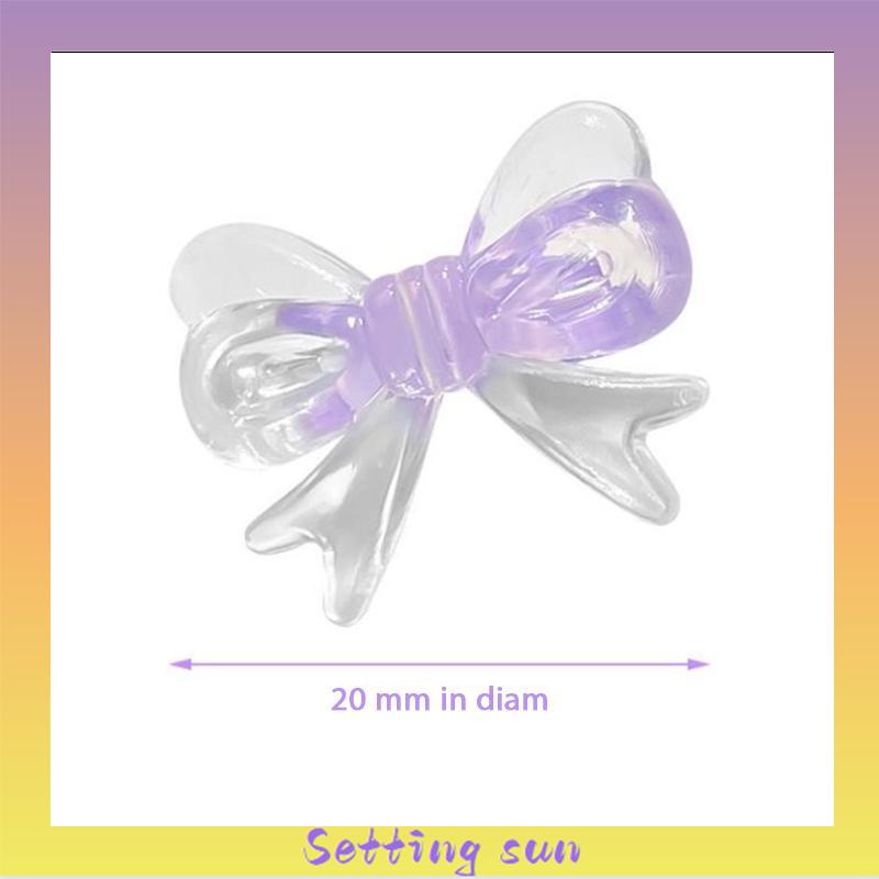 Jepit Rambut Busur Transparan Kristal  Klip Mini Warna Permen  Lucu Klip Poni Samping Anak TN