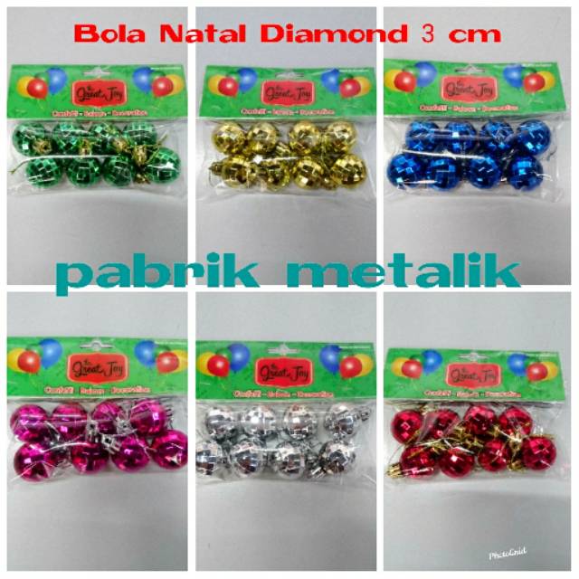 Aksesoris Natal Ornamen Natal Bola Diamond 3 cm Aksesoris Natal Ornamen Natal Bola Diamond 3 cm