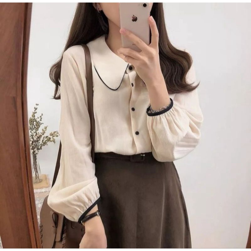 NOORA BLOUSE/atasan terbaru/vintage/korean blouse/terlaris