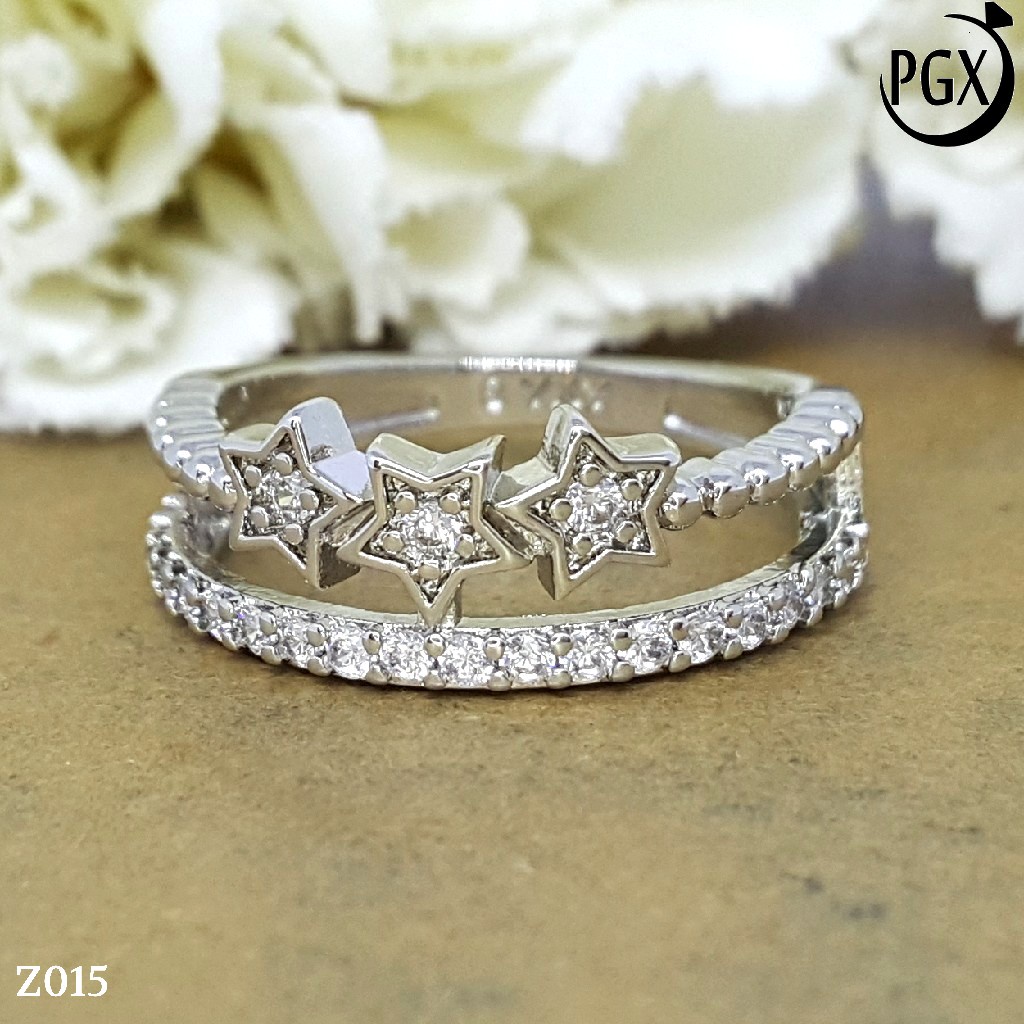 PGX Cincin Xuping Wanita Lapis Emas Aksesoris Perhiasan Fashion Premium - Z015