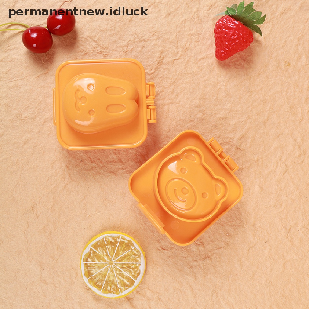 2 Pcs Cetakan Pemotong Telur Bentuk Kartun 3D Untuk Dekorasi Bento