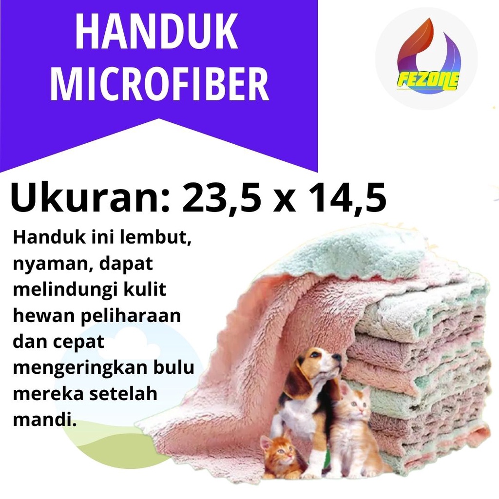 Handuk Microfiber Cepat Serap Air Kering Untuk Anjing Kucing Bahan Lembut Menyerap Lebih Cepat FEZONE