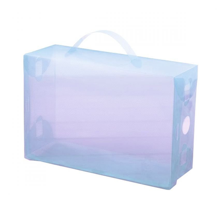 Home-Klik Transparant Box With Handle - 3Pcs - Biru Muda