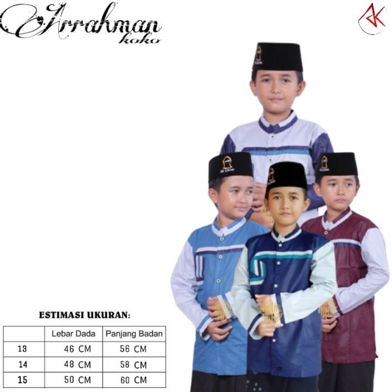 BAJU KOKO ANAK / BAJU KOKO GUZ AZMI / BAJU KOKO HADROH ANAK KOMBINASI ORIGINAL EL RUMI